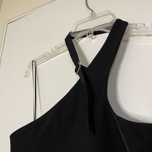 LE LIS Asymmetrical strappy cropped halter minimalistic top size Large - Picture 2 of 5